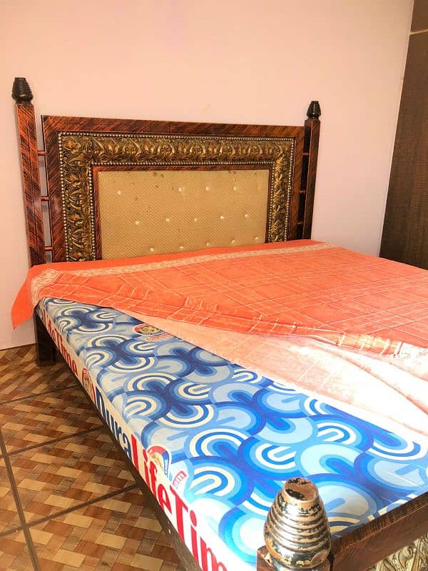 iron king size bed with mattress 6