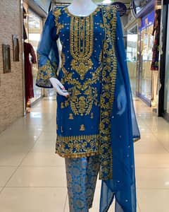 Handwork Chiffon 3 Piece Suit