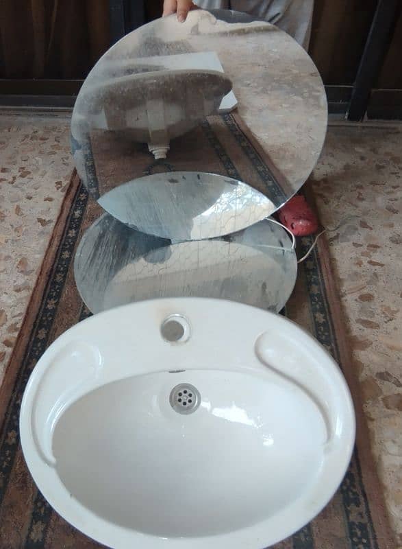 Bathroom basin with mirror & white slab 5