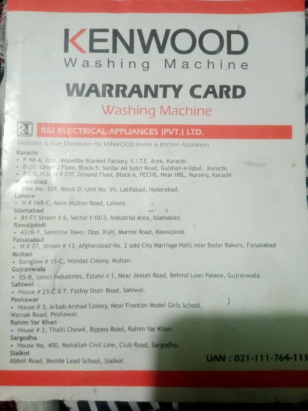 kenwood washing machine 03235557557 3