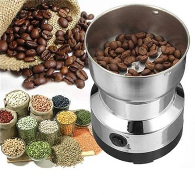 Coffee Grinder Electric with Stainless Steel Blade and Bowl Brush 0