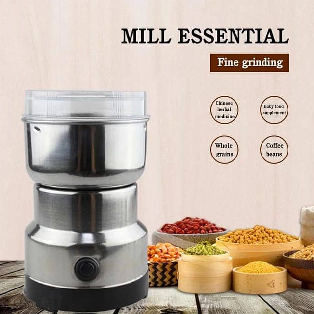 Coffee Grinder Electric with Stainless Steel Blade and Bowl Brush 2