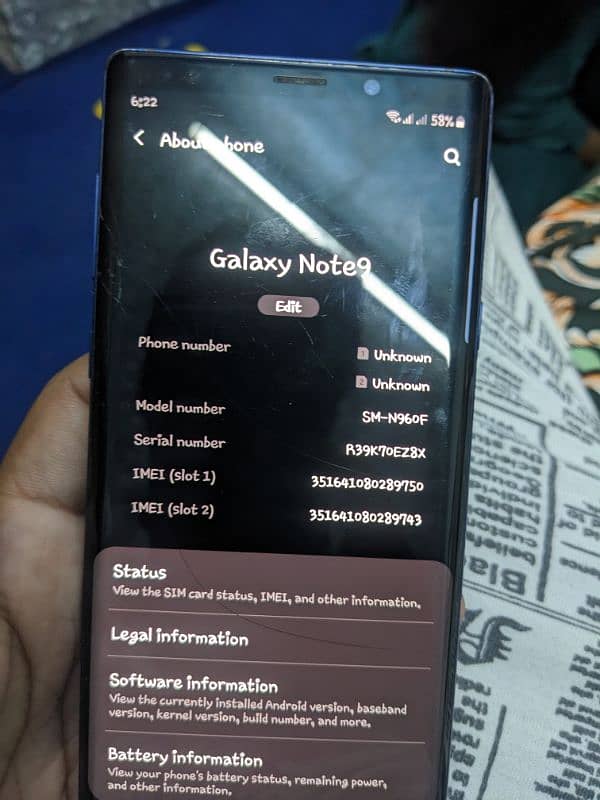 Samsung Galaxy note 9 9