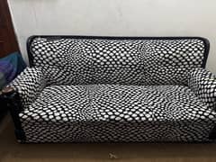 heavy wood sofa 3 seater and 1,1 seater