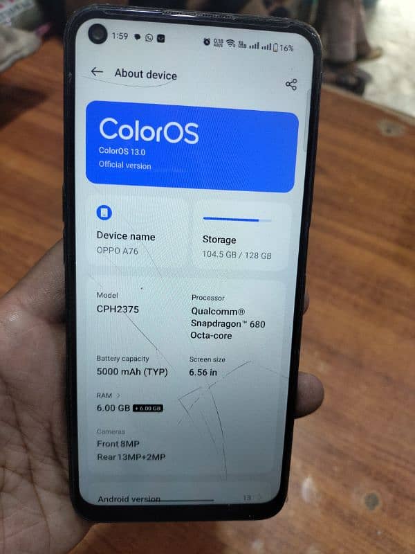 Oppo A76 6/128 gb Urgent sale 3