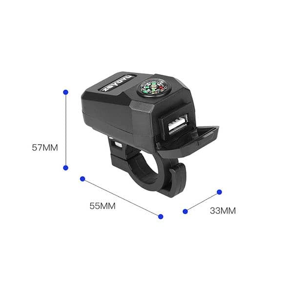 Universal Motorcycle Handlebar Mount Waterproof USB Charger 6