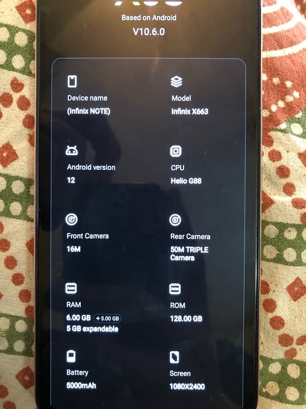 Infinix note 12 6