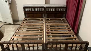 Sheesham 2 single bed or 1 king size bed 0