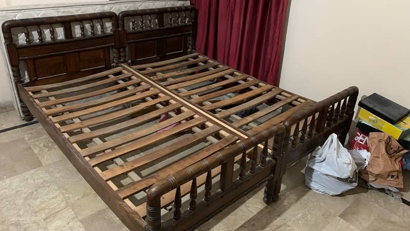 Sheesham 2 single bed or 1 king size bed 1