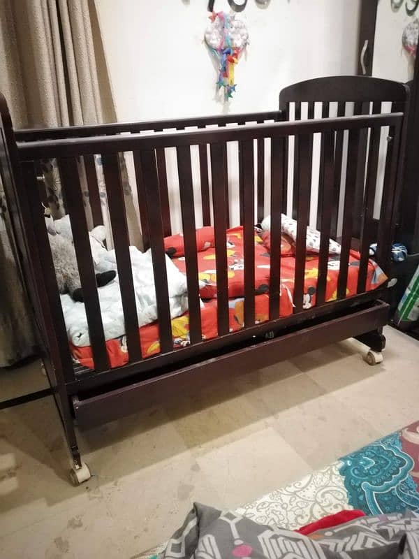 Kids Cot cum Bed with free Mattress and Bumper 5