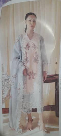 Qalamkar lawn collection with jacquard dupatta