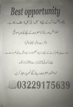 Job offer for Males and Females