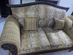 7 seater sofa set in good condition wooden crafted work