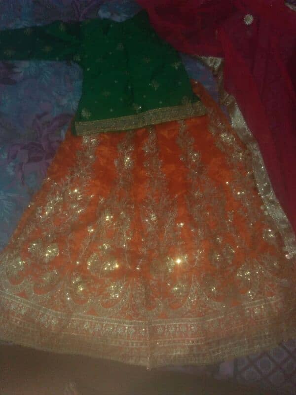 bridal mehandi Lehnga+kurti+dupatta 1