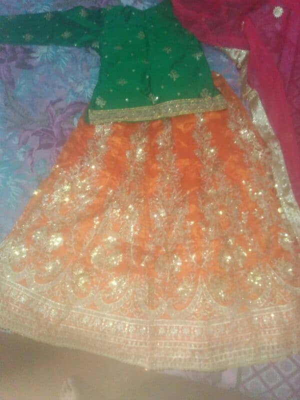 bridal mehandi Lehnga+kurti+dupatta 3