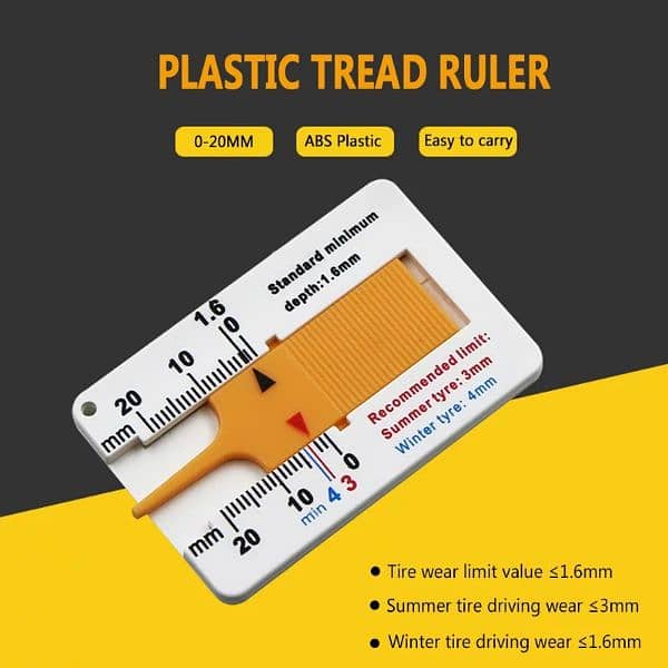 Car Tyre Manual Tire Tread Depth Gauge Meter Measurer Tool Calip 1