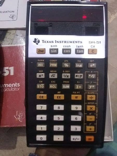 vintage since 1970s calculator with original box , original leatherbeg 2