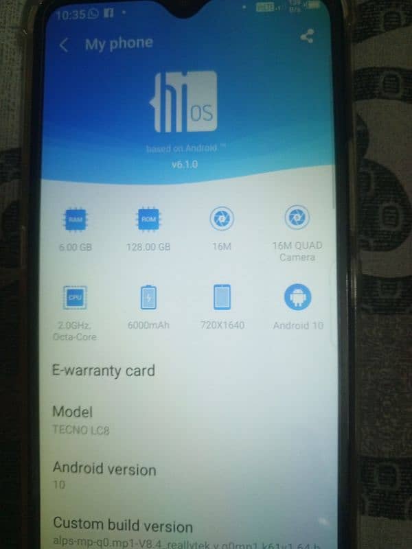 Tecno lc8 6/128 2