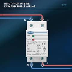 40A 230V Din rail automatic for Solar over voltage and under vo