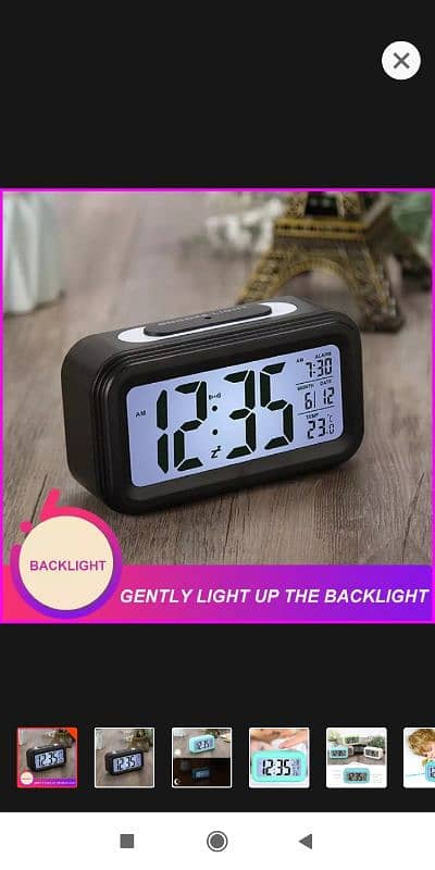 LED Digital Alarm Clock Backlight Snooze Data Time Calendar De 0