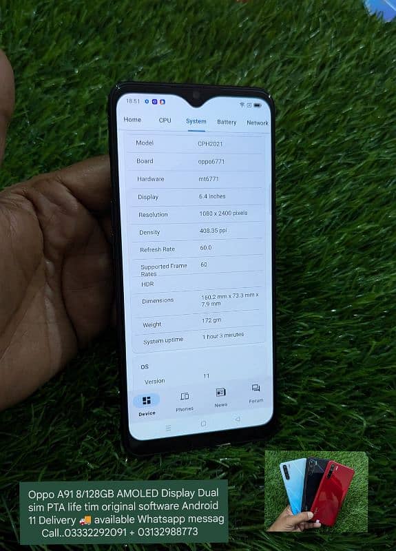 oppo A91. . 8/128GB AMOLED Display Dual sim. . 03332292091 5