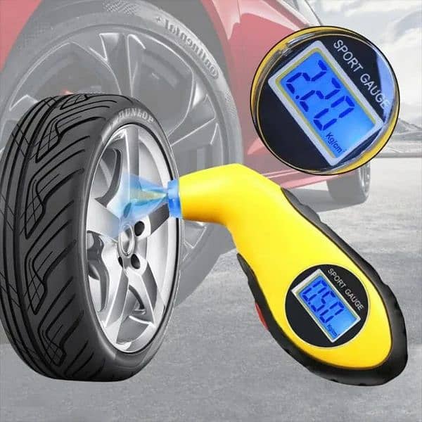 Tire yellow colour Pressure Gauge air pump Digital Tire Pressure 7