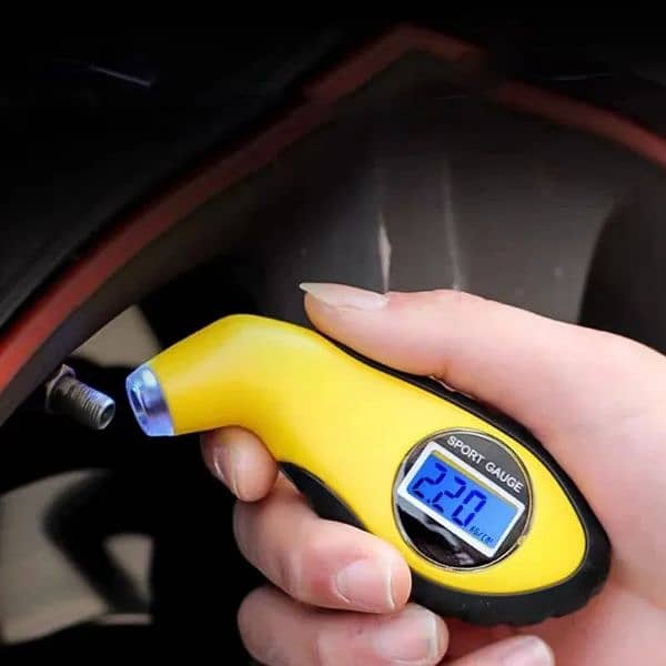 Tire yellow colour Pressure Gauge air pump Digital Tire Pressure 8