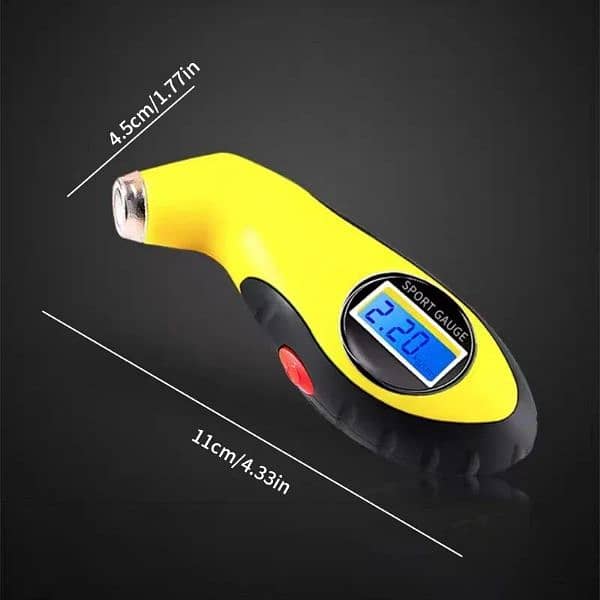 Tire yellow colour Pressure Gauge air pump Digital Tire Pressure 10