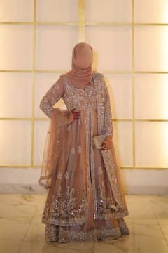 Elegant Walima Dress/Party wear - Dusty Pink color