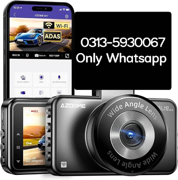 adzome m17 WiFi dash cam hd dash camera parking 150 wide angle 0