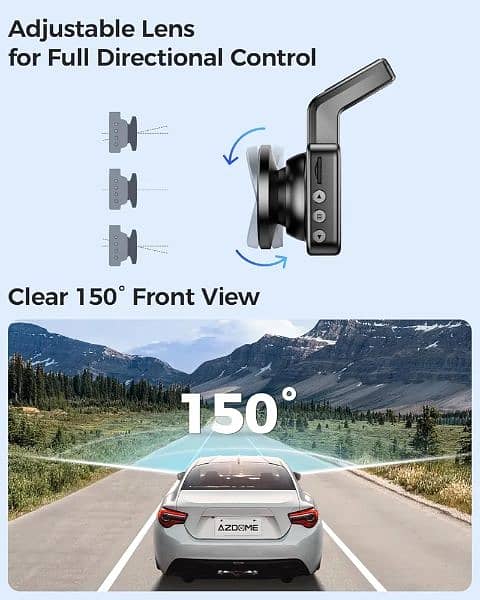 adzome m17 WiFi dash cam hd dash camera parking 150 wide angle 5