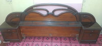 KING Size Wooden bed With Side Tables