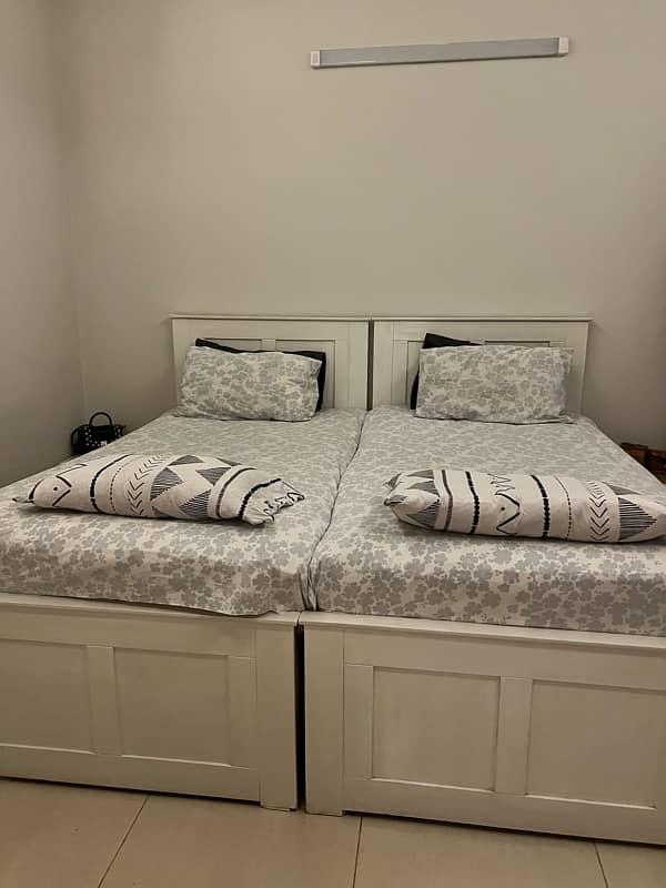 White Beds and Side Tables for Sale 2