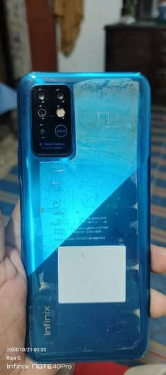 infinix note 8 complete box with original charger 18watt fast charging