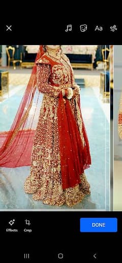 Bridal Maxi Gown with and Lenega and double dupatta One Tail Dupatta