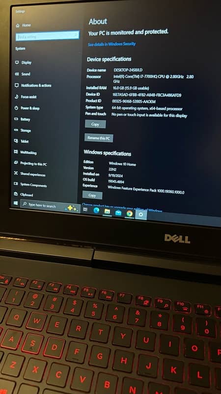 Dell Inspirion 15 7000 gaming Core i7 gtx 1050ti 2