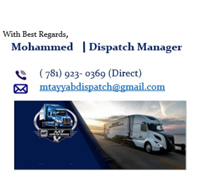 male and female staff for USA truck dispatching. 03467136545 Whatsapp 0