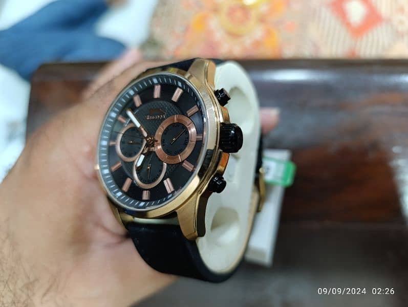 Original Slazenger Rose Gold Data graph new large watch in 10000 only 16