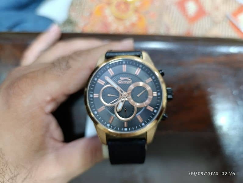 Original Slazenger Rose Gold Data graph new large watch in 10000 only 17