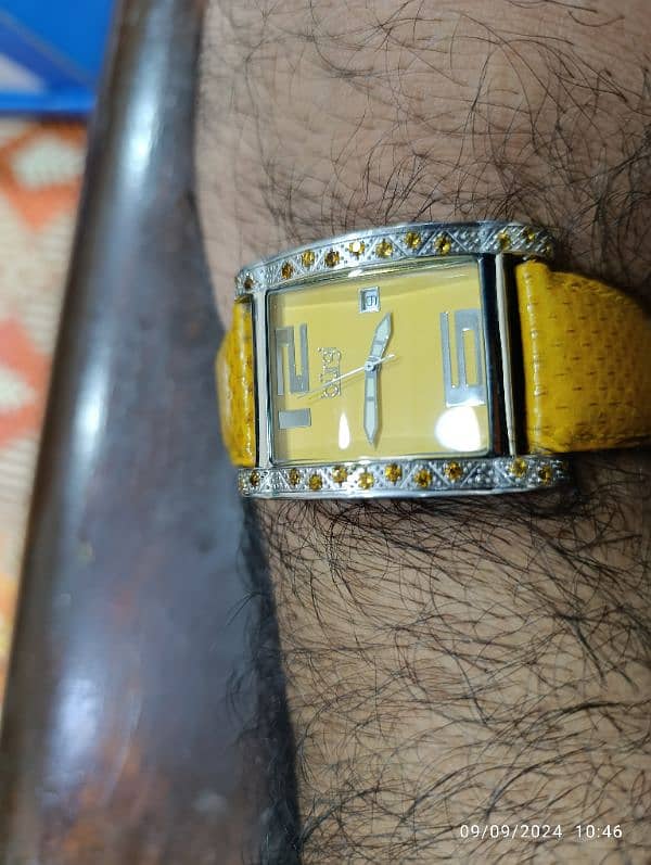 Original Burgi Yellow Watch American Brand Swiss Machine in 10000 only 5