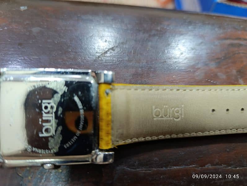 Original Burgi Yellow Watch American Brand Swiss Machine in 10000 only 13