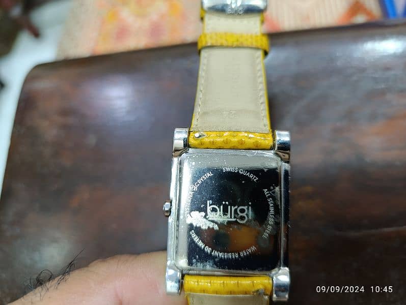 Original Burgi Yellow Watch American Brand Swiss Machine in 10000 only 14