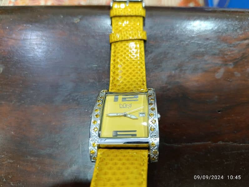 Original Burgi Yellow Watch American Brand Swiss Machine in 10000 only 18