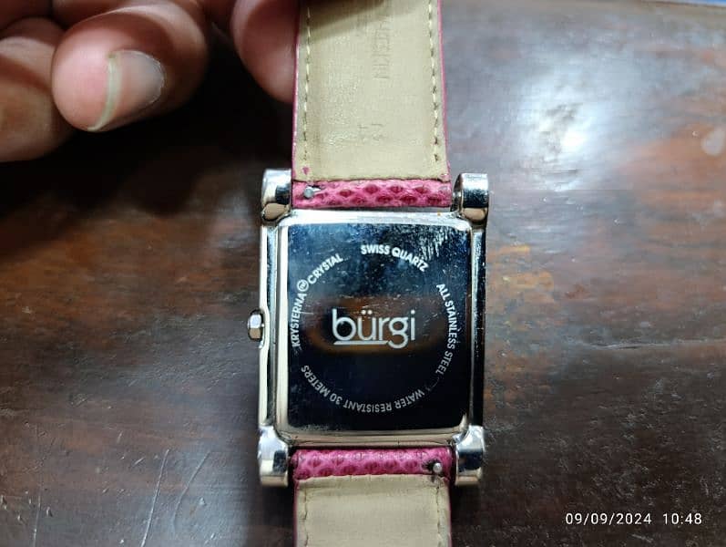 Original Burgi Pink Watch American Brand Swiss Machine in 10000 only 11