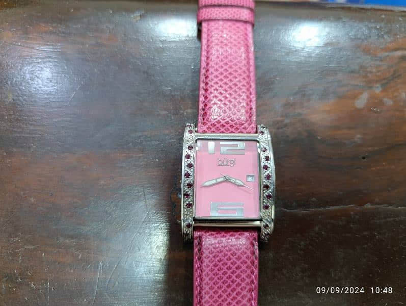 Original Burgi Pink Watch American Brand Swiss Machine in 10000 only 14