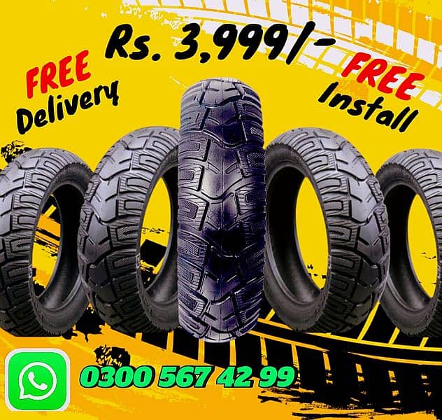 Rs. 3,999/- Only - Brand New Tubeless Tyres for Mehran, Bolan, etc. 0