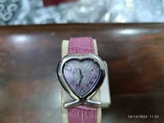 August Swiss Quartz Pink Heart Watch in 6500 only 0