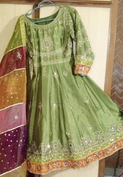 Mehndi 2 piece frock duppata 0