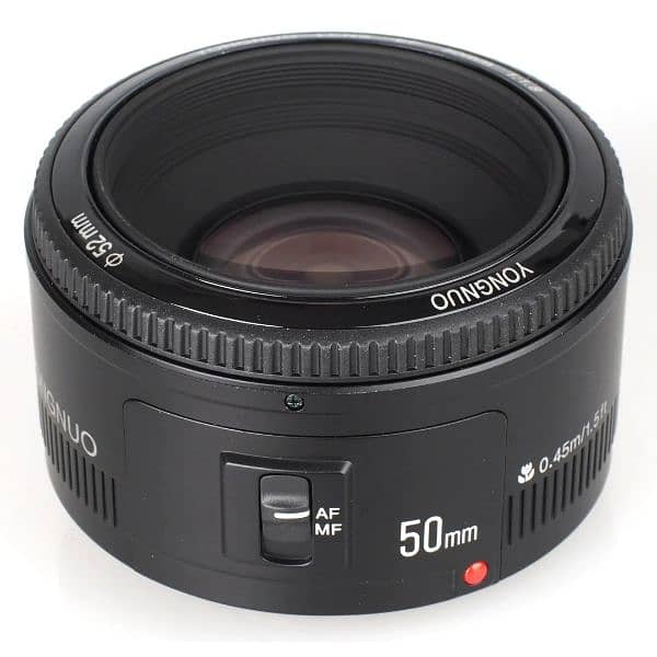 Yongnuo YN 50mm F1.8 Lens for Canon EF – Prime Lens with Bright 0