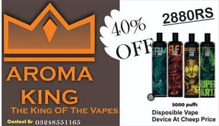 Aroma king wape disposable device 5000 pffs. price 1499